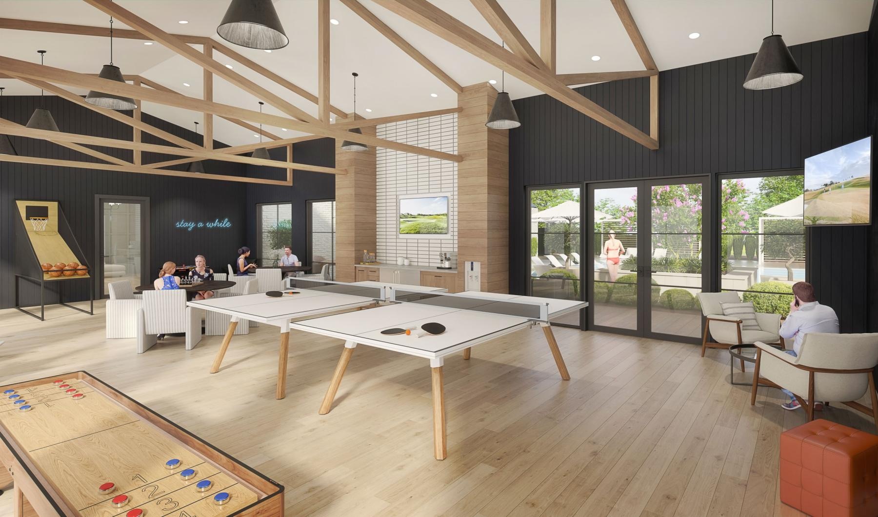 Find your perfect fit at Greenway Village at The Link a room with tables and chairs