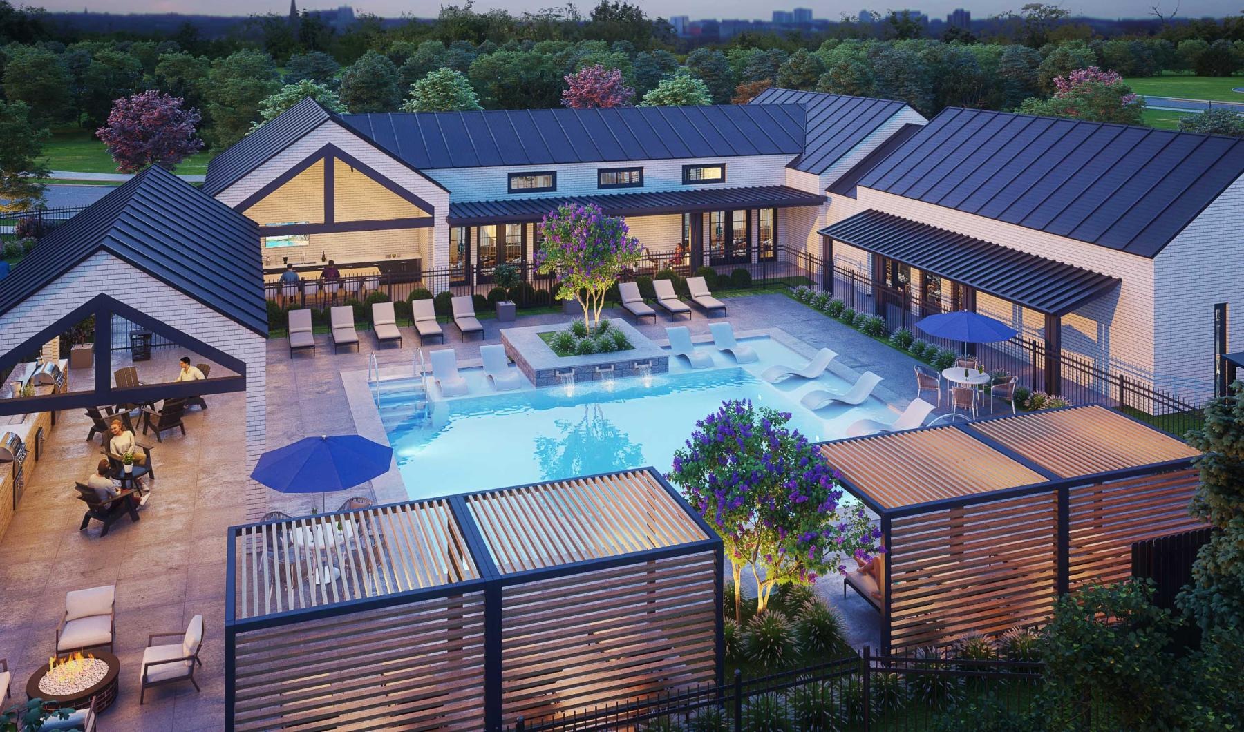 Settle into comfort at Greenway Village at The Link a swimming pool surrounded by houses